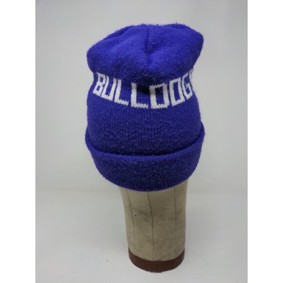 Bulldogs Knit Ski Cap Beanie Hat Purple Toboggan Cap Spell Out - Picture 7 of 10